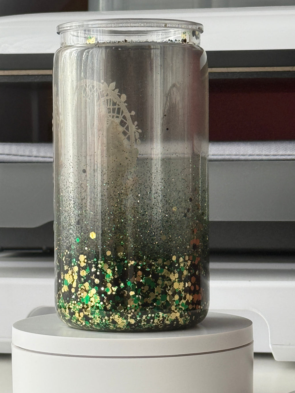 Wolf Lady Glitter Snowglobe Tumbler