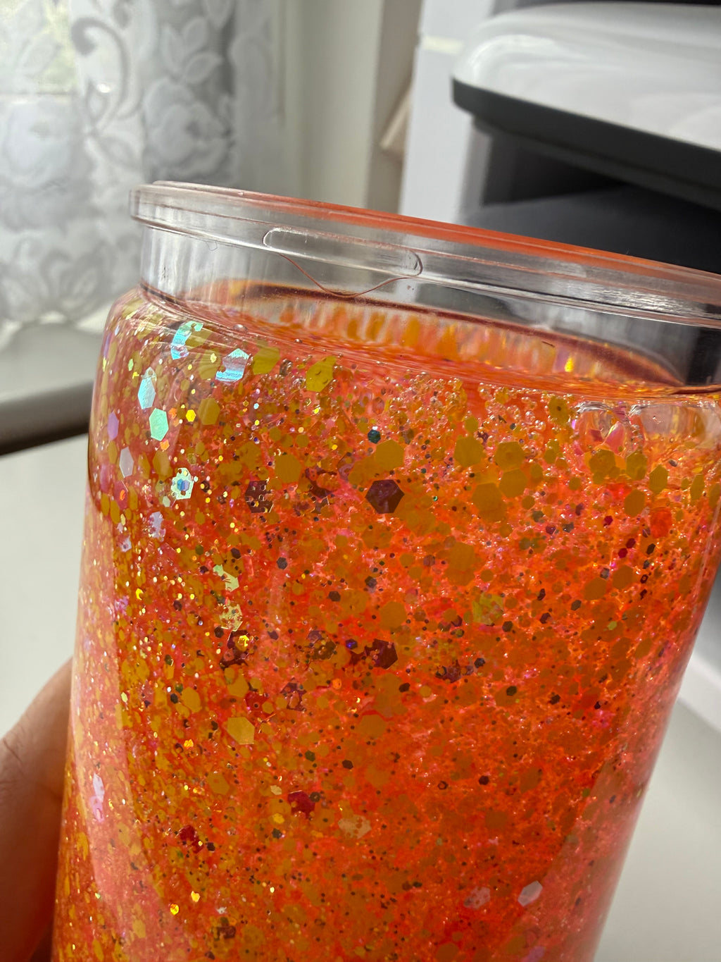 Orange & Gold Glitter Snowglobe