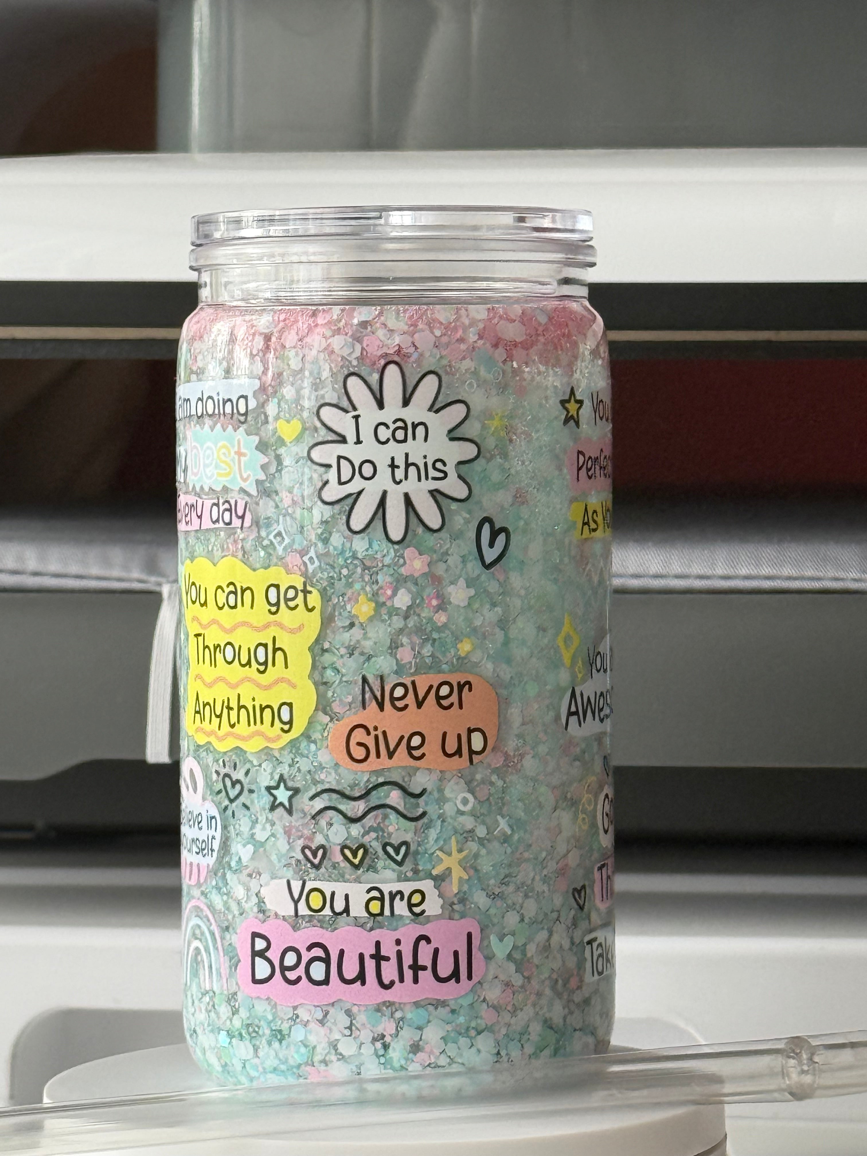 Blue & Pink Glitter Snowglobe