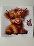Highland Cow Butterfly Decal