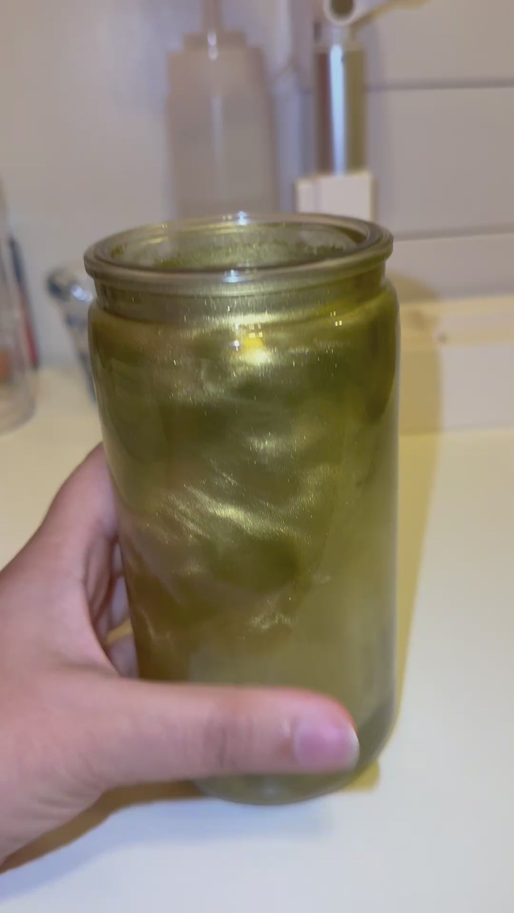 16oz Acrylic Mica Powder Cat Eye Effect Tumbler