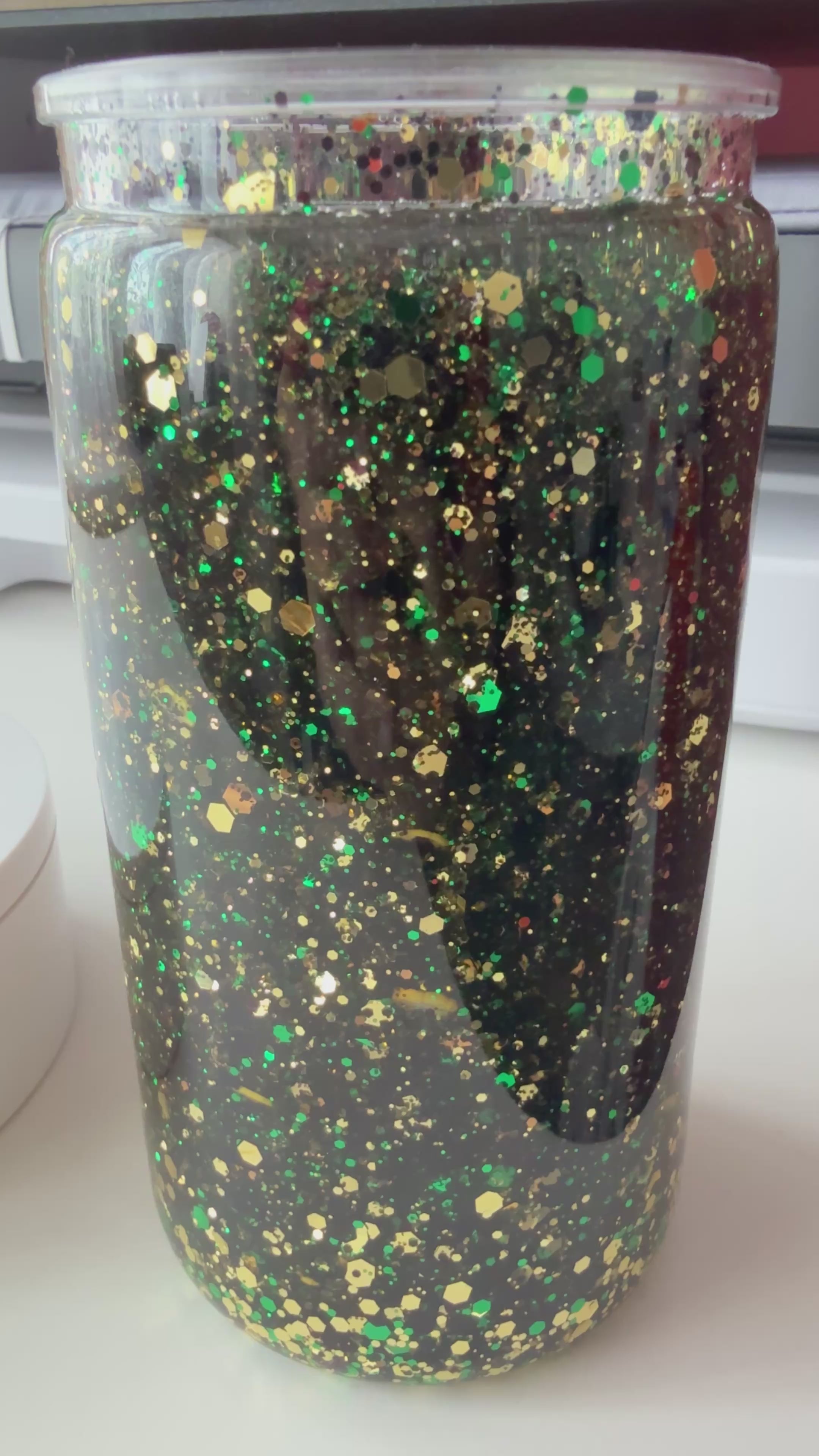 16oz Acrylic Medium-Slow Flow Snowglobe Tumbler