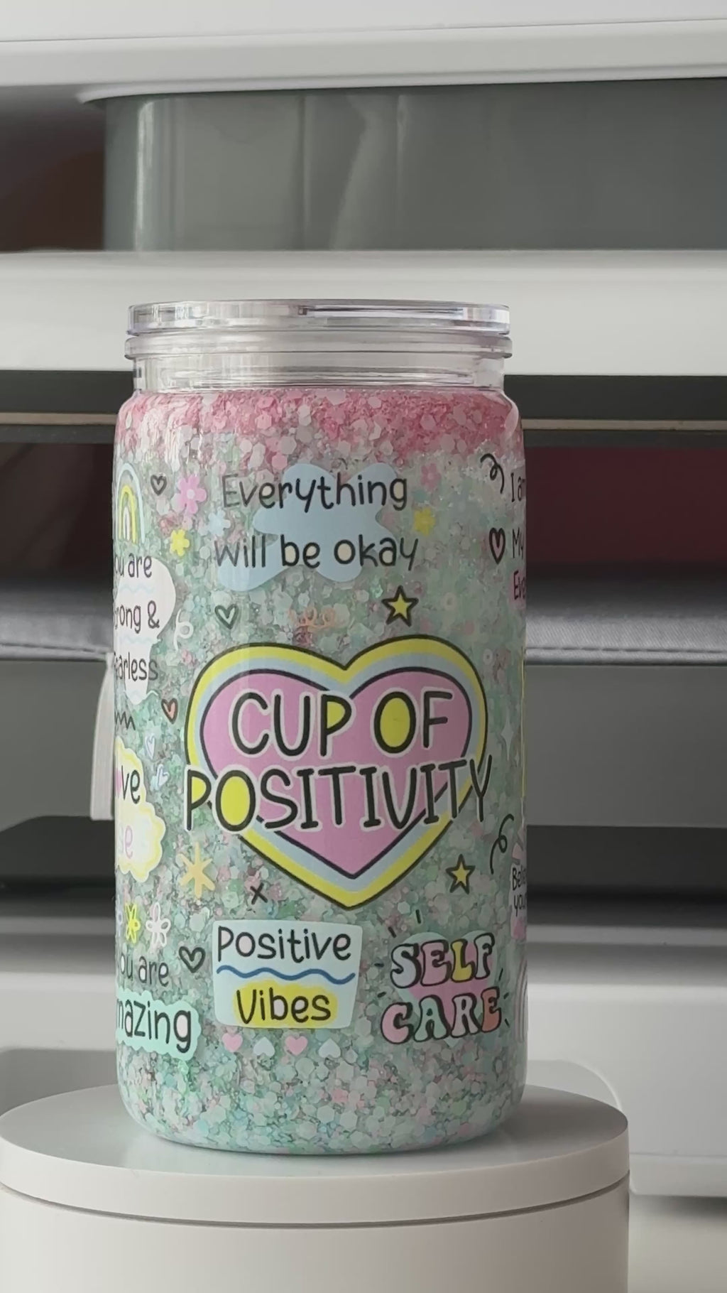 Blue & Pink Glitter Snowglobe