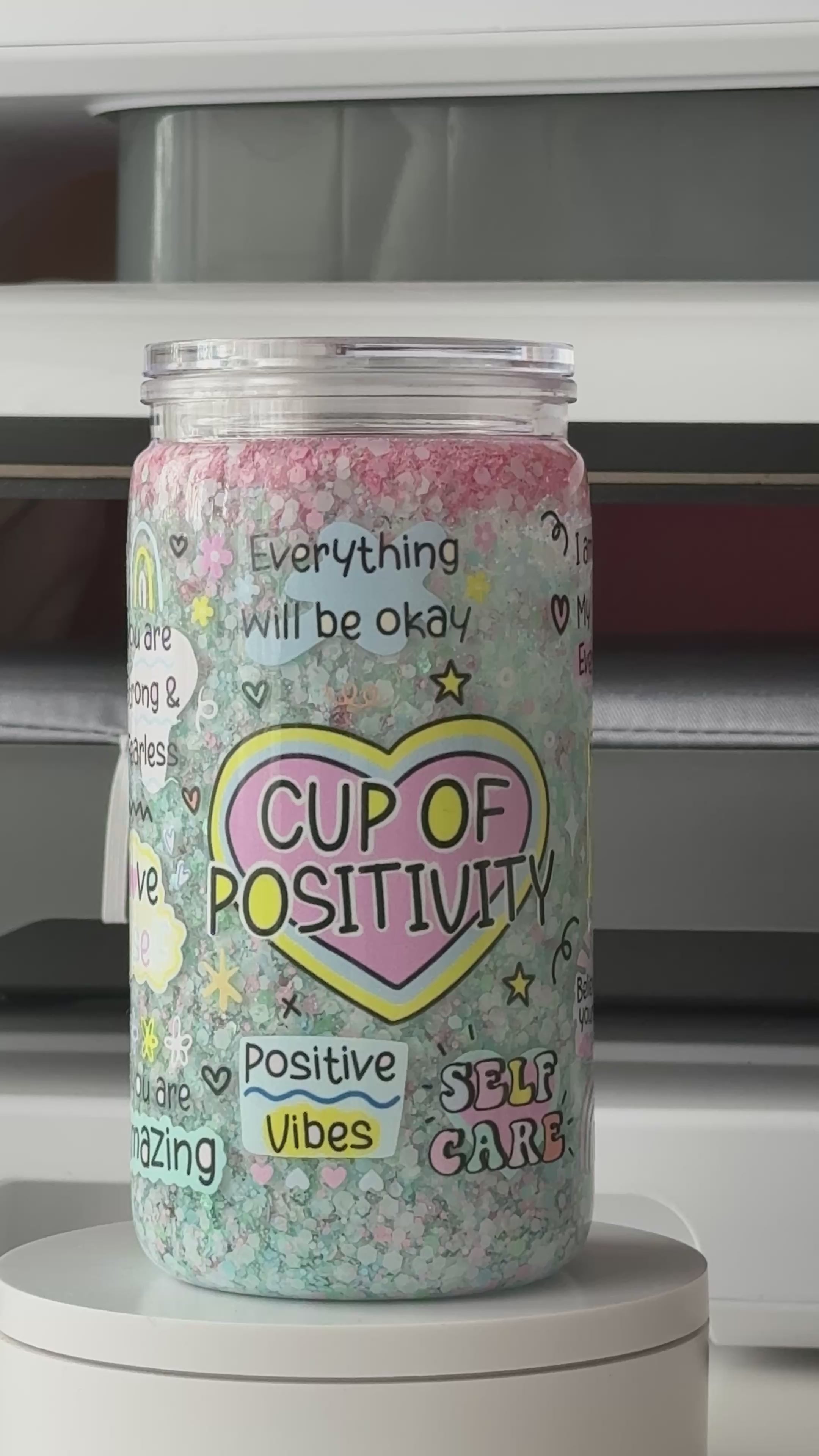 Blue & Pink Glitter Snowglobe