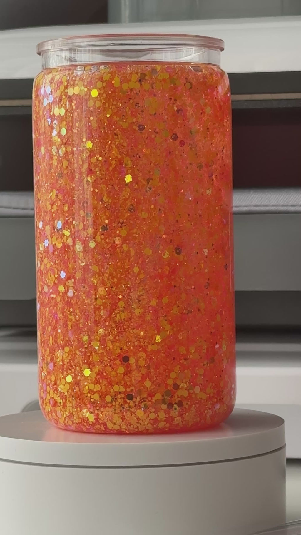 Orange & Gold Glitter Snowglobe