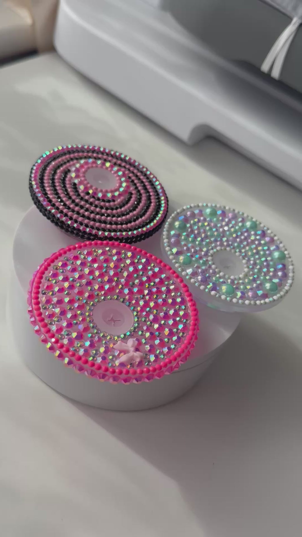 Handmade Rhinestone Lid
