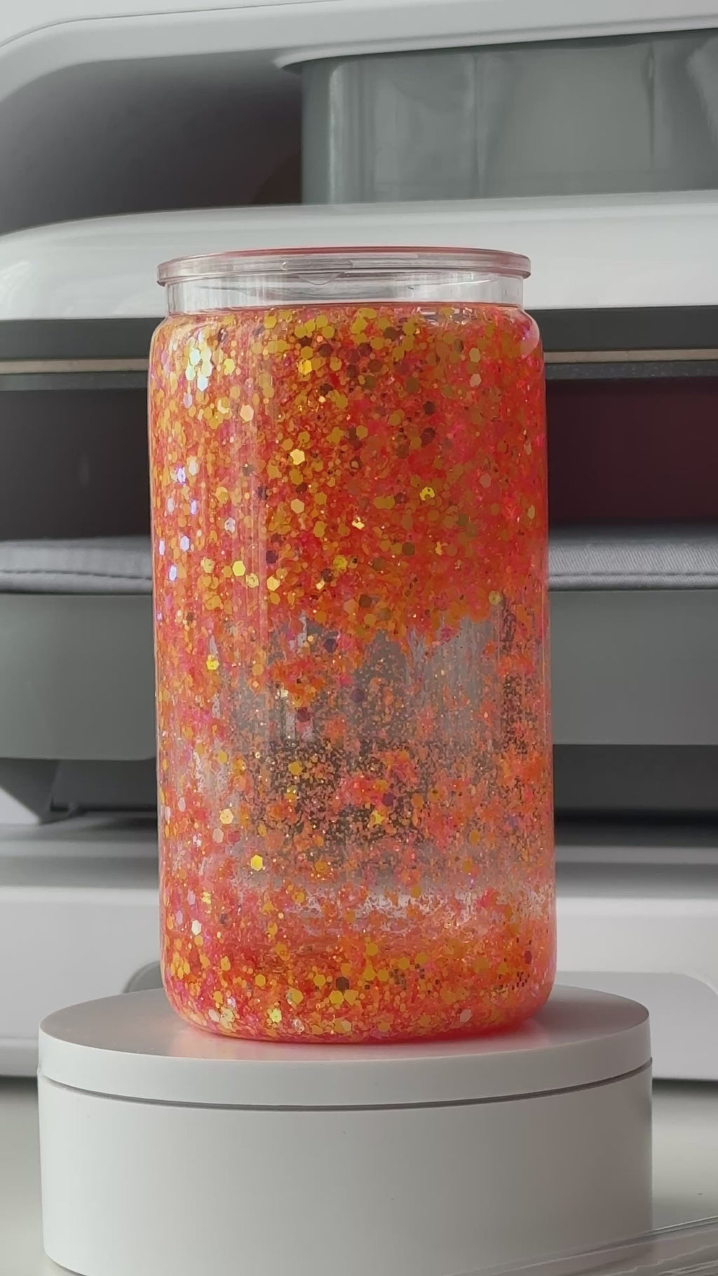 Orange & Gold Glitter Snowglobe